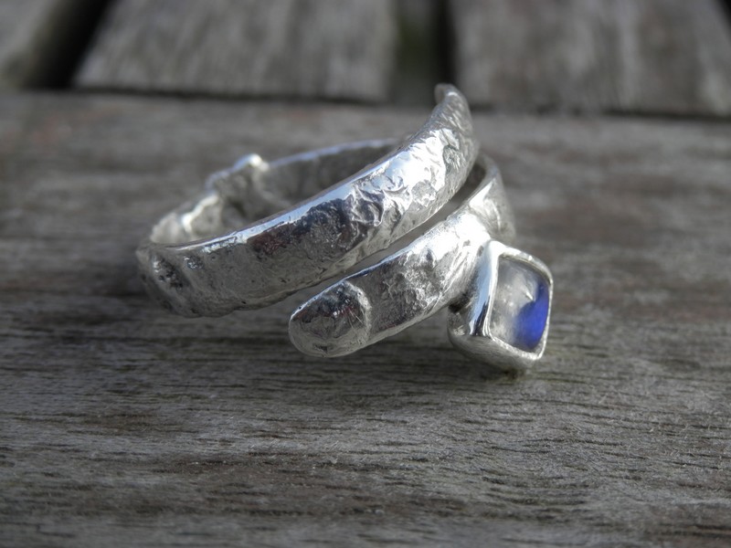 Bague Fusion Design: Argent 925 , Pierre de Lune