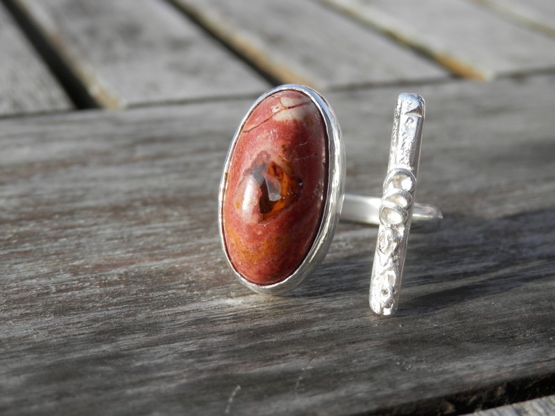Bague Moderne Fusion: Argent 925, Opale de Feu